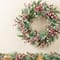 Glitzhome® 24"D Christmas Red Pomegranate Berry & Holy Leaf Wreath